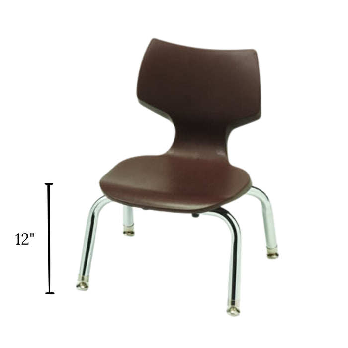 Brown chair with metal legs on a white background