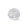 White circular sink drain cover with small holes for Waxmaid Ash Catcher and 12mm glass bowl