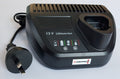 Airenergy Dev 12V battery charger connected to a car battery, showcasing portable 12V battery charging for automotive use.