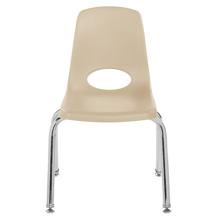 Beige chair with a circular cutout on a white background
