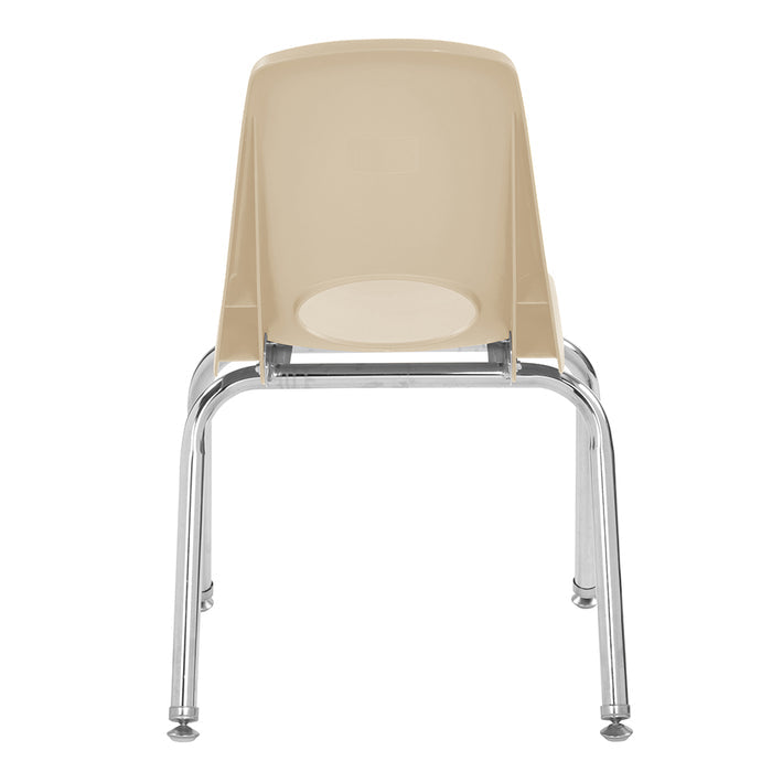 Beige chair with chrome legs on a white background