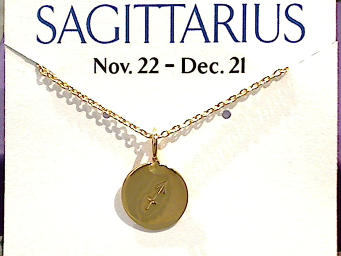 16" - 18" Gold Plated Sterling Sagittarius Zodiac Necklace