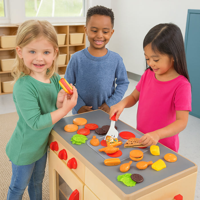 23-Piece Pretend Picnic Food Set | Durable Vinyl Play Food