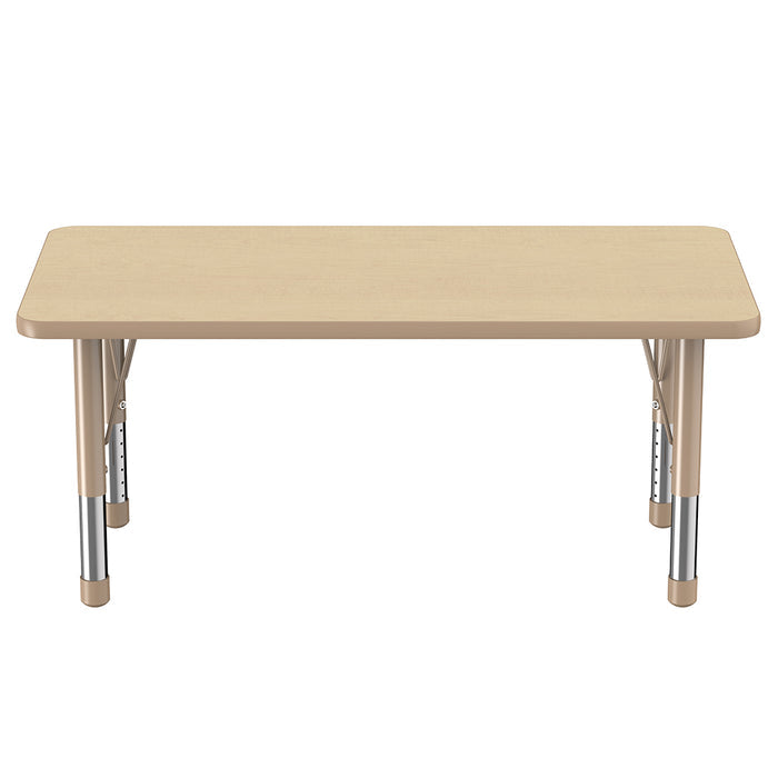 Beige table with metal legs on a white background