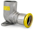 316L Gas 90° Female Elbow with Flush Wall Mount by Airenergy Dev, 15mm x 1/2" FBSP, stainless steel pipe fitting.