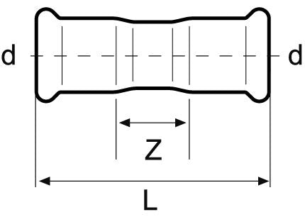 Technical drawing of a cylindrical component with dimensions labeled