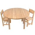 36" Round Hardwood Table with 2 Chairs | Constructive Playthings Exclusive