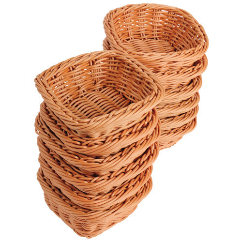 5" Mini Plastic Wicker Baskets - Set of 12