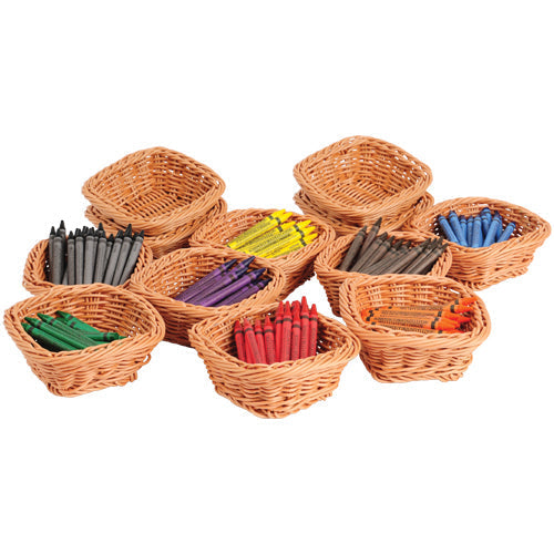 5" Mini Plastic Wicker Baskets - Set of 12