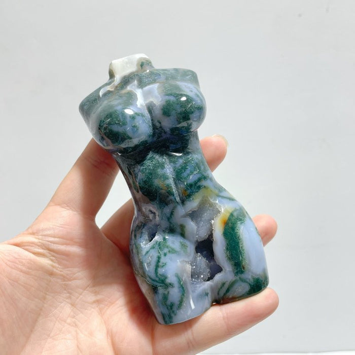 7 Pieces 4.5in Moss Agate Goddess Carving - Wholesale Crystals