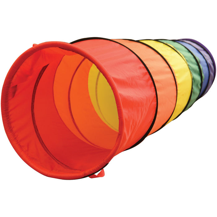 8-Foot Rainbow Crawl Tunnel for Kids | Indoor/Outdoor Play Tunnel with Steel Frame