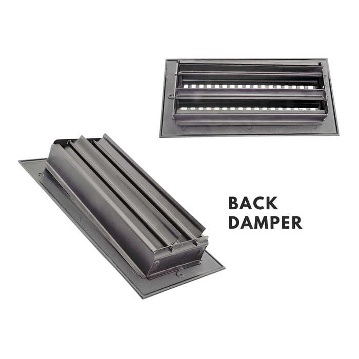 Back Damper of floor register in a white background