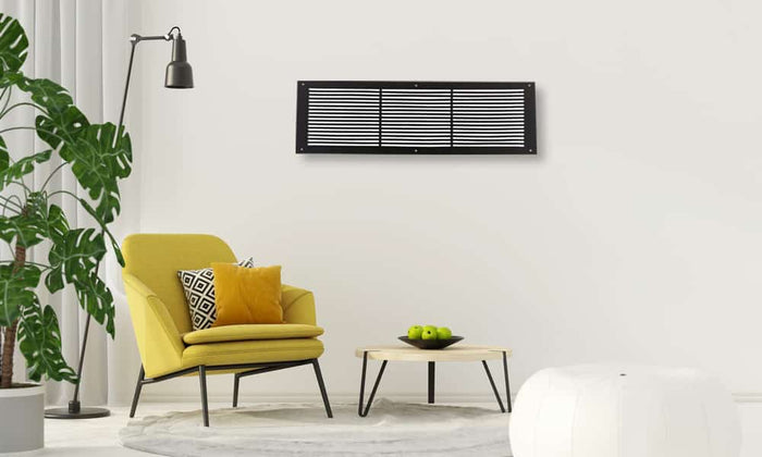 8" x 30" Air Return Grille | Cast Aluminum HVAC Return Vent Cover | Modern Linear Design | Wall, Ceiling & Floor | VR109