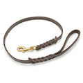 ABC Klin Brown Soft Leather Leash with Braided Ends--ABC Klin-Maximum K9 Services