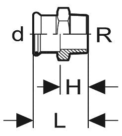 Technical drawing of a mechanical component with dimensions labeled