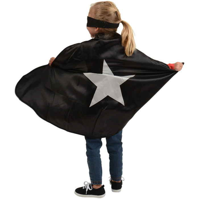 Kid Modeling Adjustable Black Hero Cape & Mask Set