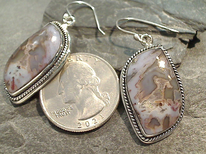 Agate, Sterling Silver Earrings