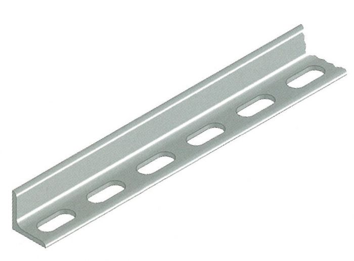 Metal bracket with multiple holes on a white background