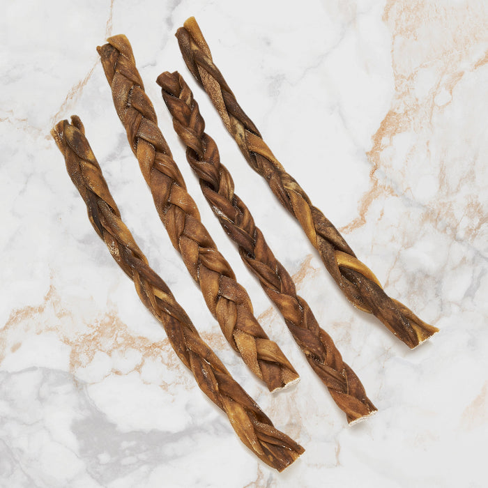 4 Pack 12 Inch Braided Deluxe Collagen Sticks - Nutrition - Scoochie Pet Products - Maximum K9 Services