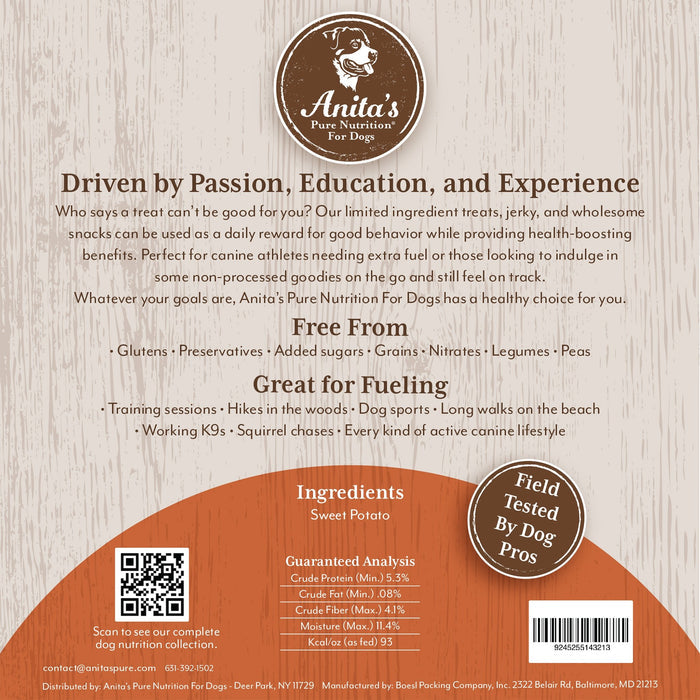 Anita's Pure Nutrition: Sweet Potato Slices-Nutrition-K9 Kraving-Maximum K9 Services