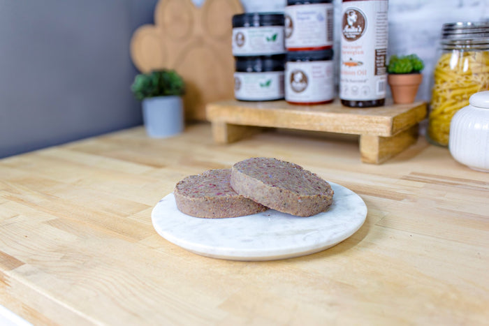 Anita's Pure Nutrition Balanced Plus 4oz Patties in a 27lb Case: Chicken, Beef & Vegetable - Nutrition - K9 Kraving - Maximum K9 Services