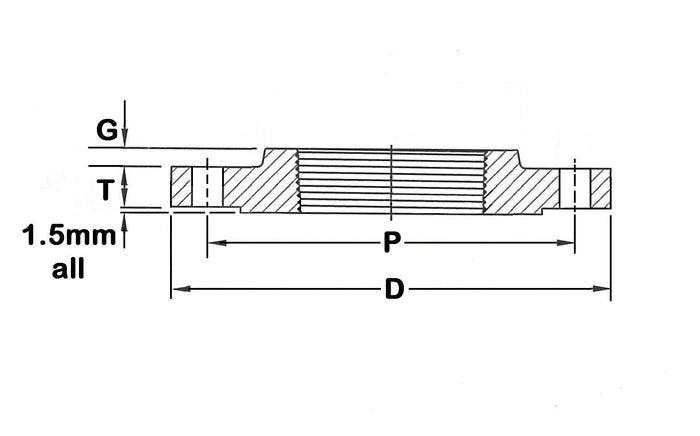 Technical drawing of a mechanical component with dimensions labeled