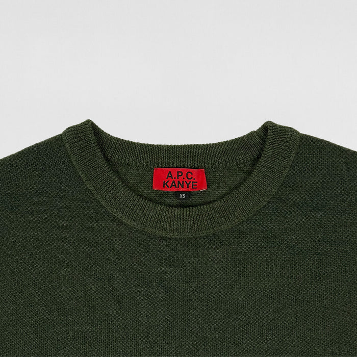 APC Kanye 2014 Reversible Knit Sweater In Khaki/Camo