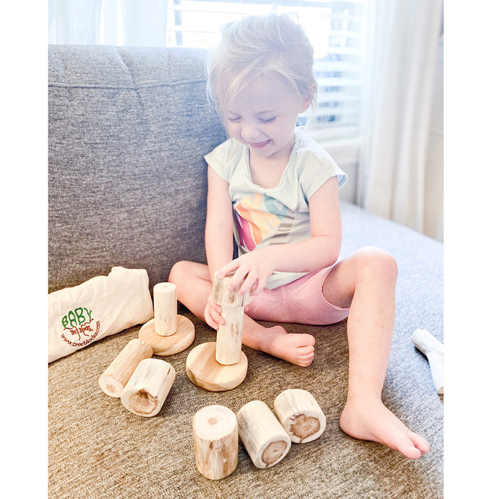 Kid Building with Baby Tree Blocks
