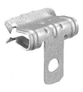 Metallic clamp or connector on a white background