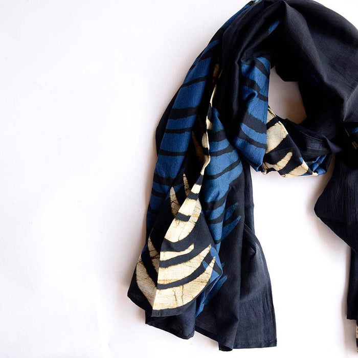Blue Moon Blockprint Scarf