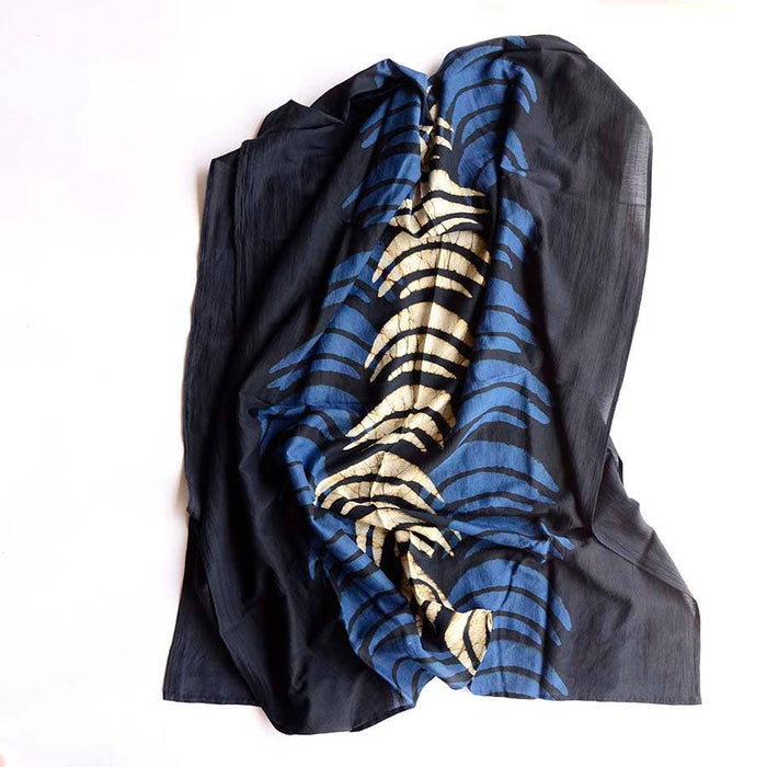 Blue Moon Blockprint Scarf