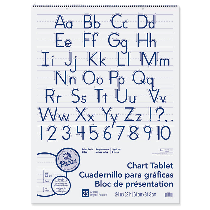Blue Ruling Anchor Chart Paper Tablet | 24"x32" Spiral Bound with 25 Sheets