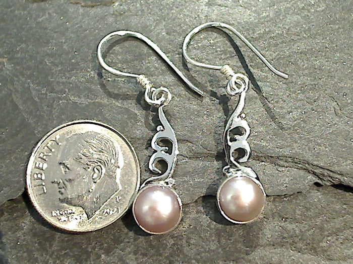 Blush Pearl, Sterling Silver Earrings