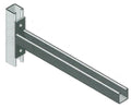 Europress cantilever arms mounted on strut, 150 cm length, industrial metal support arms for structural applications.