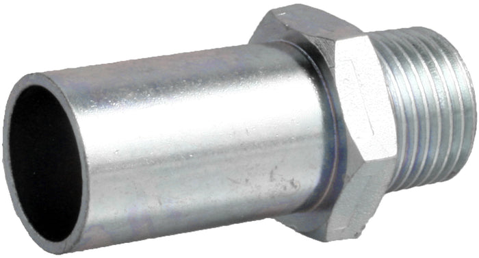 Metal pipe fitting on a white background