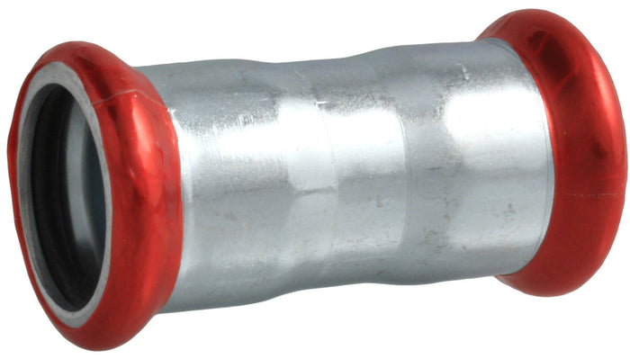 Metal fitting with red outer casing on a white background