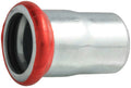 Metal bushing with red rim on a white background