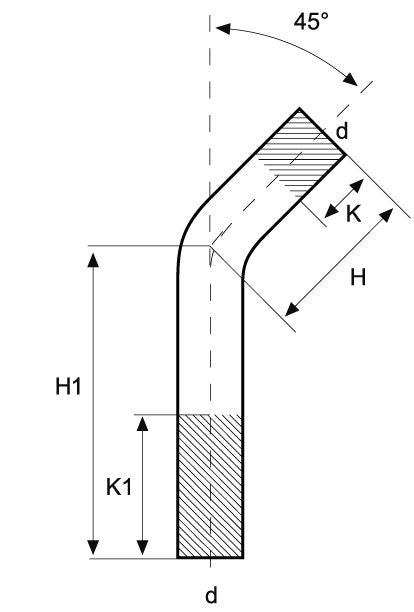 Technical drawing of a corner fitting with dimensions labeled