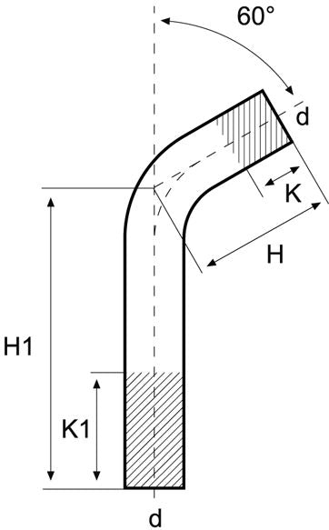 Europress carbon steel spigot bend 60° for plumbing, showing the 15mm pipe fitting with smooth curved design.