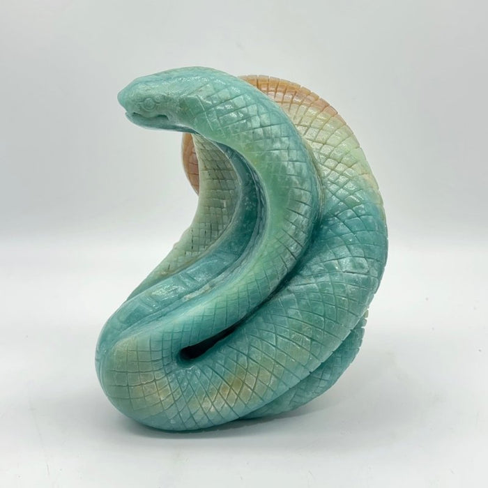 Caribbean Calcite Skull Snake Carving -Wholesale Crystals