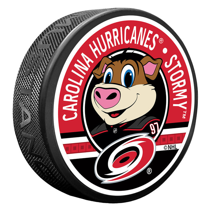 Carolina Hurricanes Stormy Mascot Textured Puck