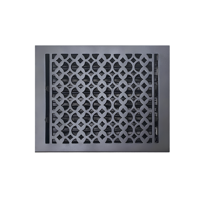 Black floor register with white background