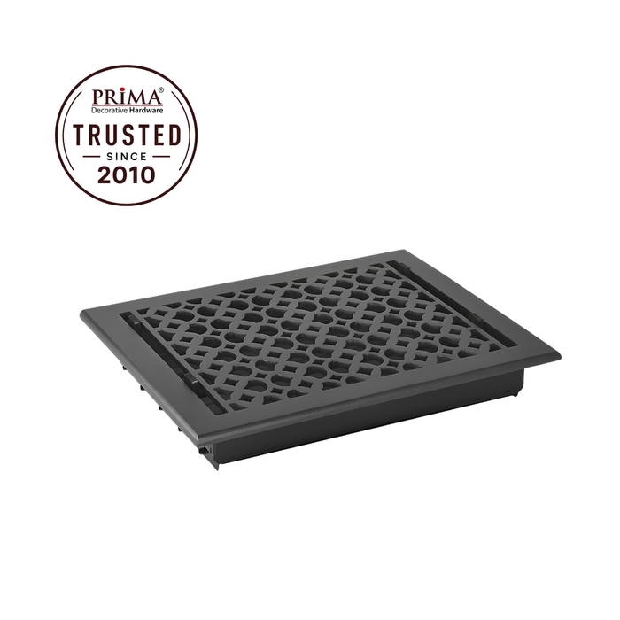 Black floor register trust badge
