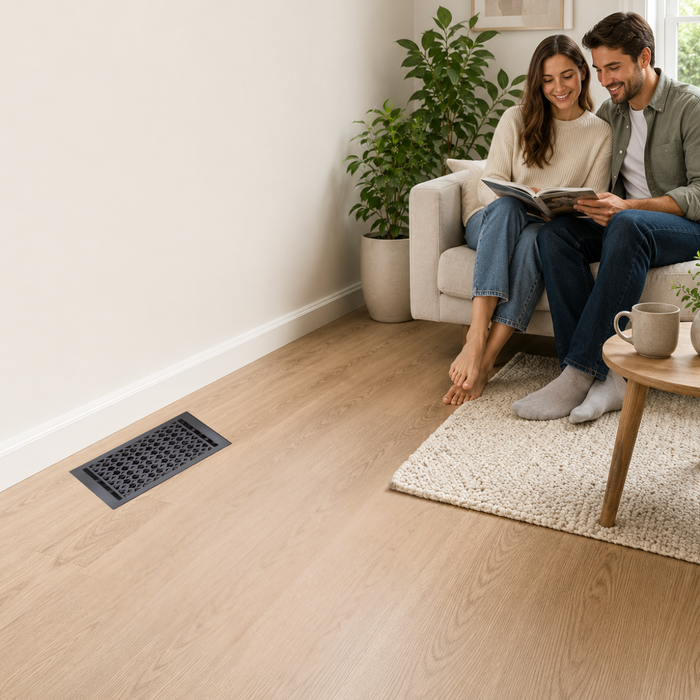 Black Floor register hero lifestyle in a home