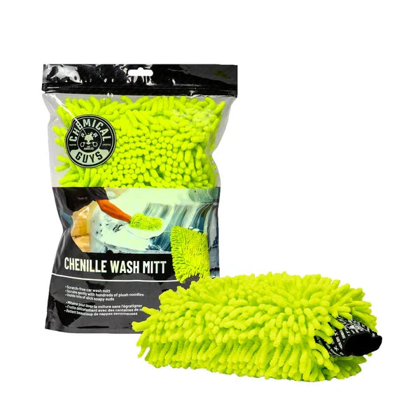 Chemical Guys Chenille Wash Mitt Lime MIC493 - Auto Obsessed