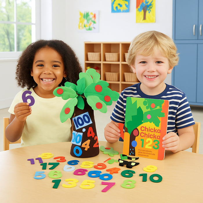 Chicka Chicka 1-2-3 Learning Set | Hardcover Book, 20" Fabric Tree & 30 Numerals*