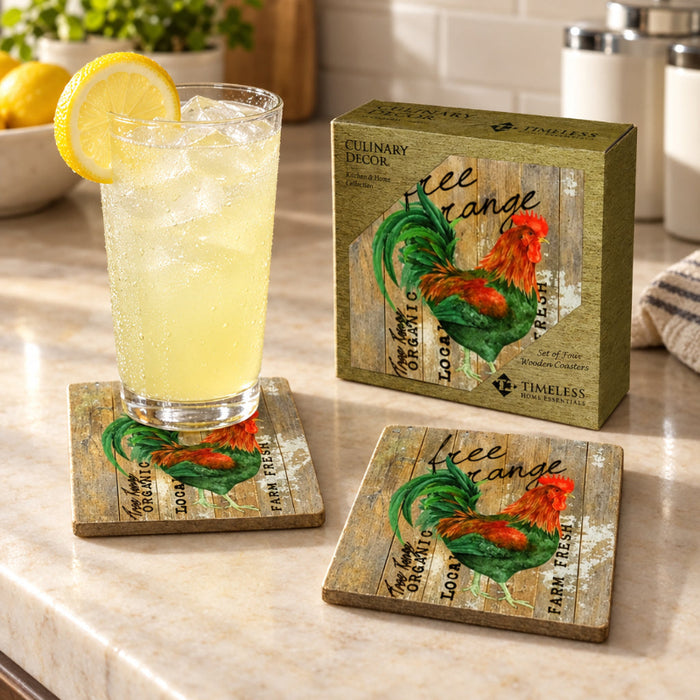 chicken speak free range coasters