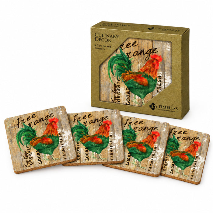chicken speak free range coasters