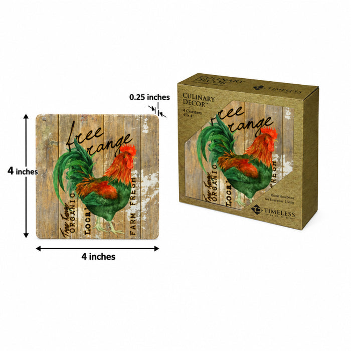 chicken speak free range coasters