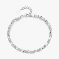 Clovara - Textured Silver Clover Chain Bracelet